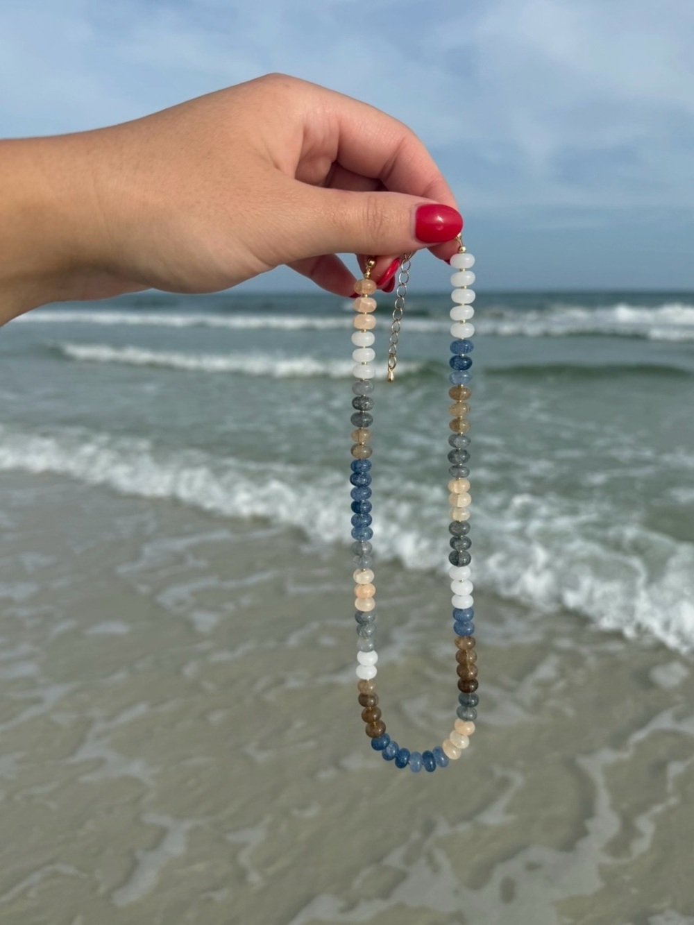 Handmade glass bead necklace